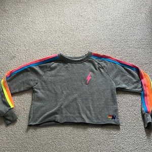 Womens aviator nation cropped crewneck